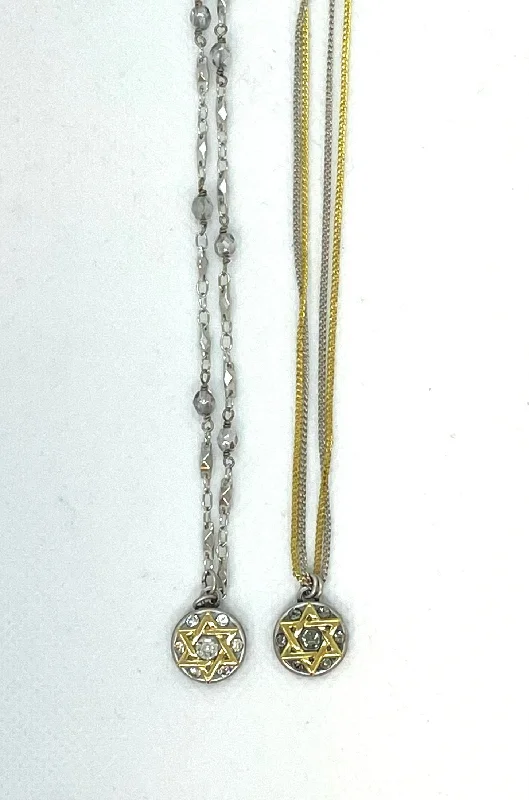 Best necklaces and pendants with gemstone clusters for a bold and colorful effect-Michal Golan Star of David Necklaces