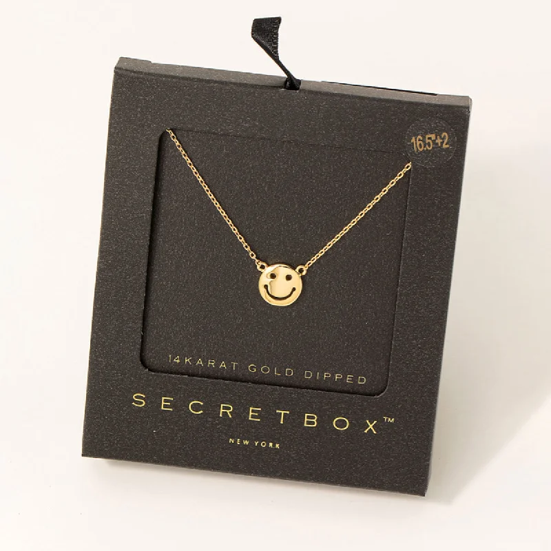 Beautiful necklaces and pendants with layered chains for a fashionable, chic look-Smiley Face Charm Necklace