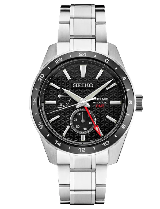 Layered necklaces and pendants for a trendy and fashionable stacked look-Seiko - Presage Black Dial Automatic SPB221