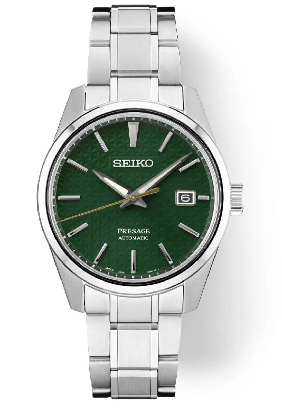 Necklaces and pendants with angel wing motifs for a spiritual, meaningful design-Seiko - Presage Automatic Stainless Steel Green Dial SPB169