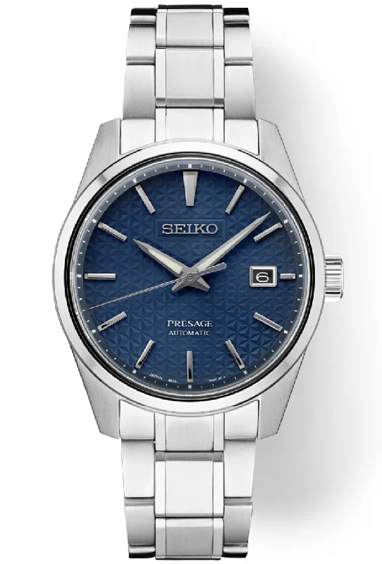 Necklaces and pendants with crescent moon designs for a celestial and mystical feel-Seiko - Presage Stainless Steel Automatic Blue Dial SPB167