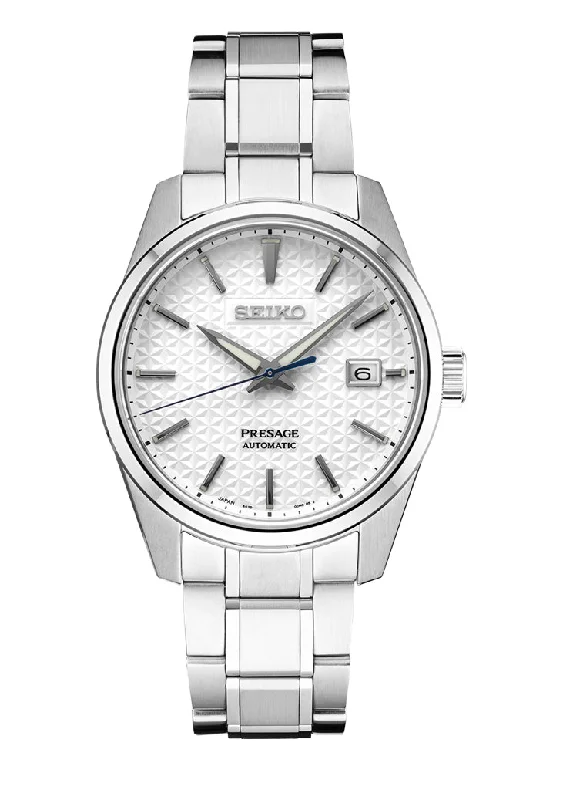 Best necklaces and pendants with matching earrings for a coordinated, elegant look-Seiko - Presage Stainless Steel Automatic White Dial SPB165