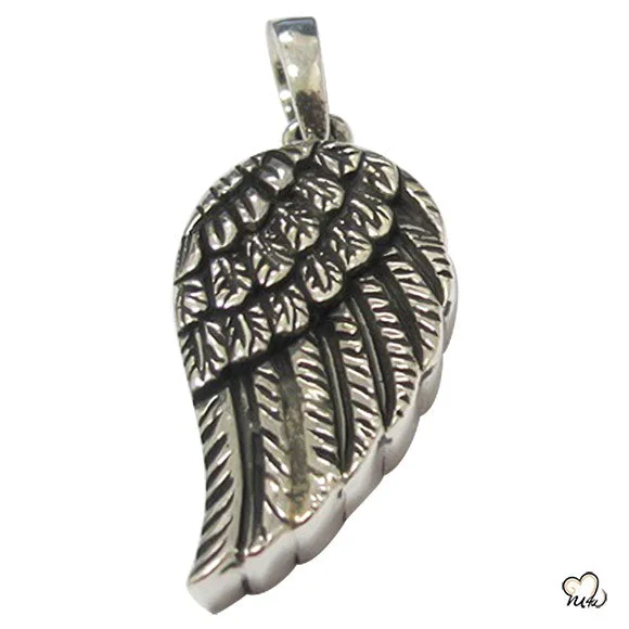 Unique necklaces and pendants with custom birthstone arrangements for personalization-Silver Wings of an  Angel Jewelry