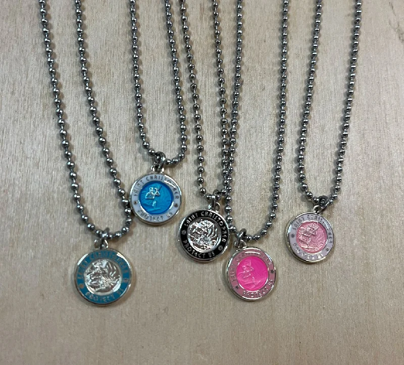 Unique necklaces and pendants with custom birthstone arrangements for personalization-St. Christophers : Small