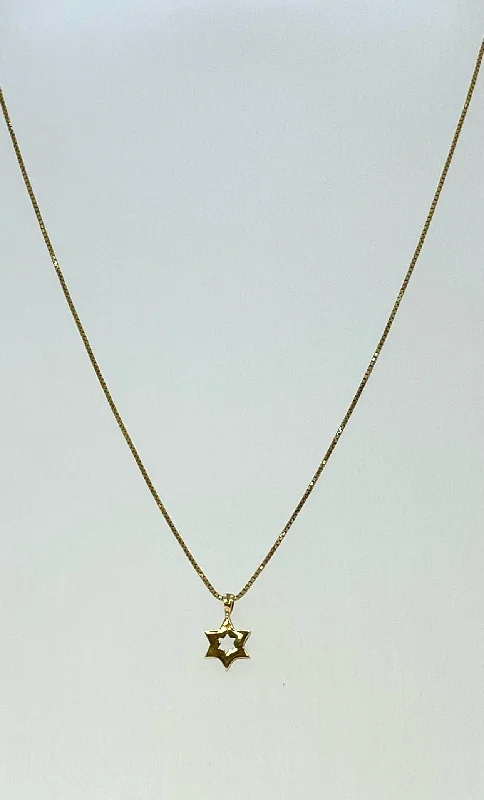 Beautiful necklaces and pendants with layered chains for a fashionable, chic look-Necklace - 14K Star of David