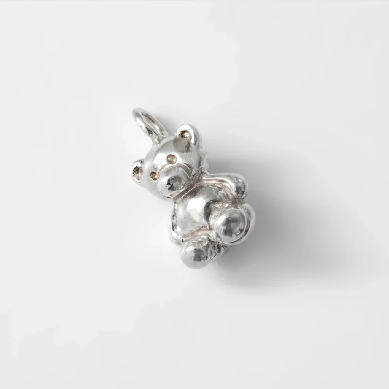 Beautiful necklaces and pendants with moonstone for an ethereal, mystical appearance-Teddy Bear Charm (Silver)