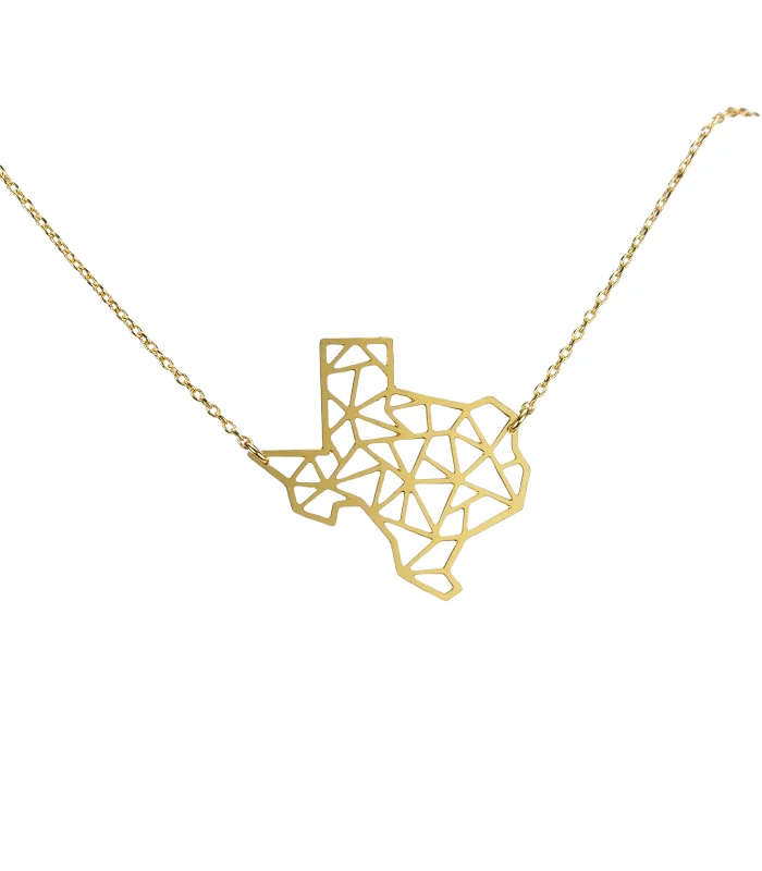 Beautiful necklaces and pendants with moonstone for an ethereal, mystical appearance-Texas State Geometric Necklace - Gold