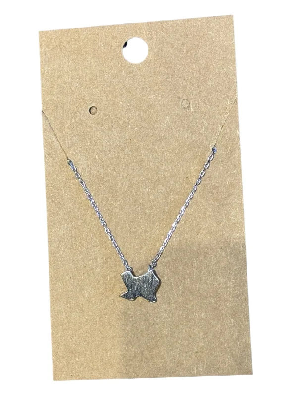 Unique necklaces and pendants with custom birthstone arrangements for personalization-Texas White Gold Dipped Necklace