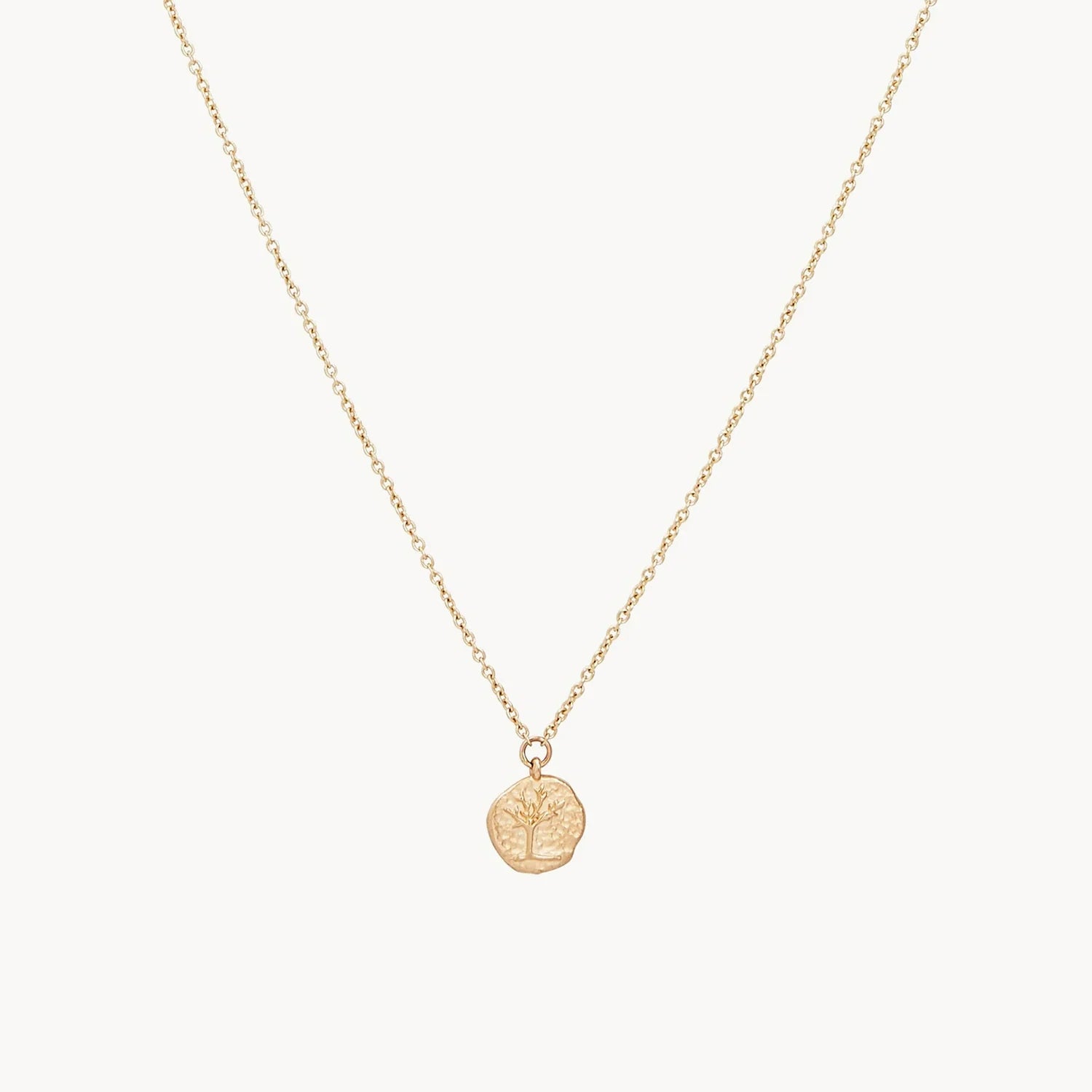 Stunning necklaces and pendants with ruby and diamond combinations for a luxurious effect-Tree Of Life Little Coin Pendant Necklace (14K Gold)